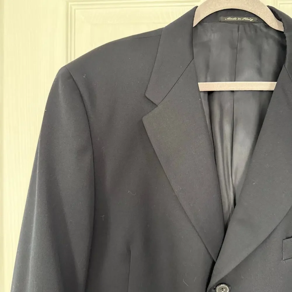 Murano Italy Men's Navy 100%Wool Super 100's Sportscoat Blazer Size 48R